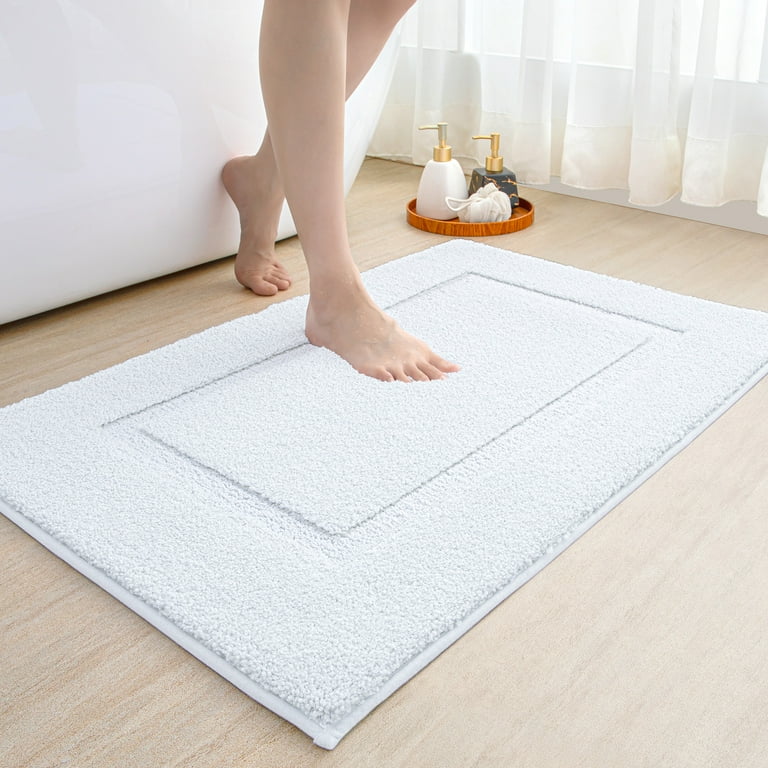 OEAKAY Bathroom Rug Super Absorbent Bathroom Mat and Rug Premium Microfiber Shag Bath Rug Non Slip Bath Mat for Bathroom Floor Machine Washable