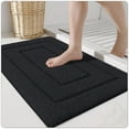thumbnail image 1 of OEAKAY Bathroom Rug, Ultra Soft Absorbent Bath Rug for Bathroom, Premium Microfiber Shag Bath Mat, Non-Slip Bath Rug Machine Washable (16"x24", Black), 1 of 7