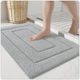 thumbnail image 1 of OEAKAY Bathroom Rug, Ultra Soft Absorbent Bath Rug for Bathroom, Premium Microfiber Shag Bath Mat, Non-Slip Bath Rug Machine Washable (16"x24", Light Gray), 1 of 7