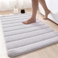 thumbnail image 1 of OEAKAY Bathroom Rug, Ultra Soft Absorbent Bath Rug for Bathroom, Premium Microfiber Shag Bath Mat, Non-Slip Bath Rug Machine Washable (17"x30", White), 1 of 8