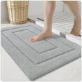 thumbnail image 1 of OEAKAY Bathroom Rug, Ultra Soft Absorbent Bath Rug for Bathroom, Premium Microfiber Shag Bath Mat, Non-Slip Bath Rug Machine Washable (20"x32", Light Gray), 1 of 7