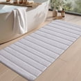 thumbnail image 1 of OEAKAY Bathroom Rug, Ultra Soft Absorbent Bath Rug for Bathroom, Premium Microfiber Shag Bath Mat, Non-Slip Bath Rug Machine Washable (24"x59", White), 1 of 8