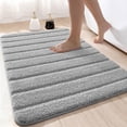 thumbnail image 1 of OEAKAY Bathroom Rug, Ultra Soft Absorbent Bath Rug for Bathroom, Premium Microfiber Shag Bath Mat, Non-Slip Bath Rug Machine Washable (17"x30", Gray), 1 of 8