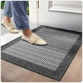 thumbnail image 1 of OEAKAY Door Mat Indoor Entrance Mat, Front Insider Outside Doormat, Non-Slip Washable Absorbent Low-Profile Entryway Rugs Entrance Welcome Mat, Gray Door Mat, Cross Knit Door Mat 19.5"x31.5", 1 of 6