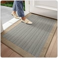 thumbnail image 1 of OEAKAY Door Mat Indoor Entrance Mat, Front Insider Outside Doormat, Non-Slip Washable Absorbent Low-Profile Entryway Rugs Entrance Welcome Mat, Light Brown Door Mat, Cross Knit Door Mat 32"x47", 1 of 6