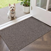 OEAKAY Indoor Doormat 17"x30",Non-Slip Front Door Mats Rug for Inside Washable, Low Profile Entry Rug for Entryway Indoor, Dirt Trapper Absorbent Indoor Welcome Floor Mats for Home,Brown