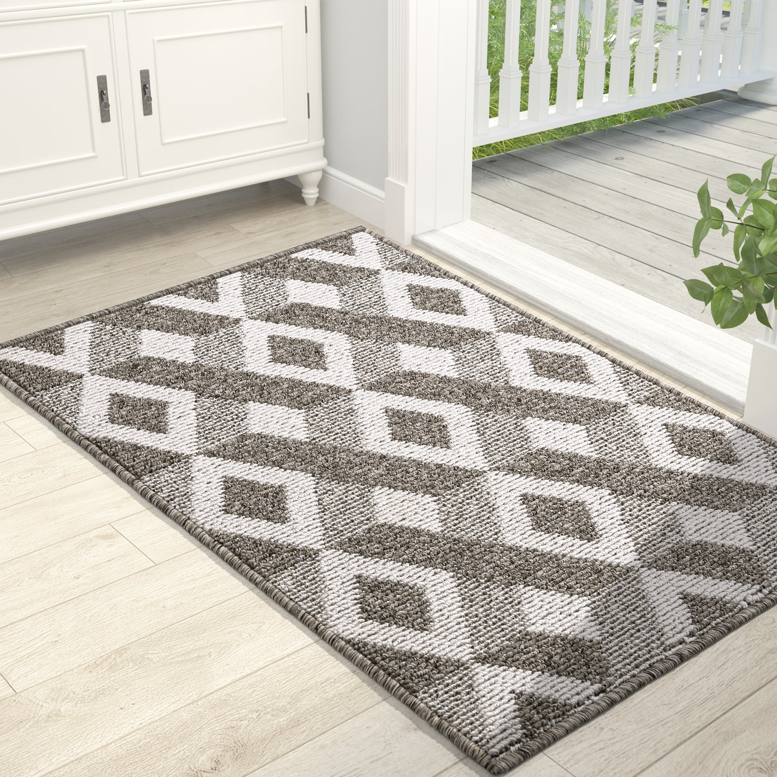 DEXI Front Door Mat for Home Entrance, 20X32 Non-Slip Absorbent Floor Mats  Low