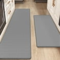 thumbnail image 1 of OEAKAY Kitchen Rug, Cushioned Anti Fatigue Kitchen Mat Set 2 Pieces, 17.5"x30"+17.5"x60", Gray, 1 of 8