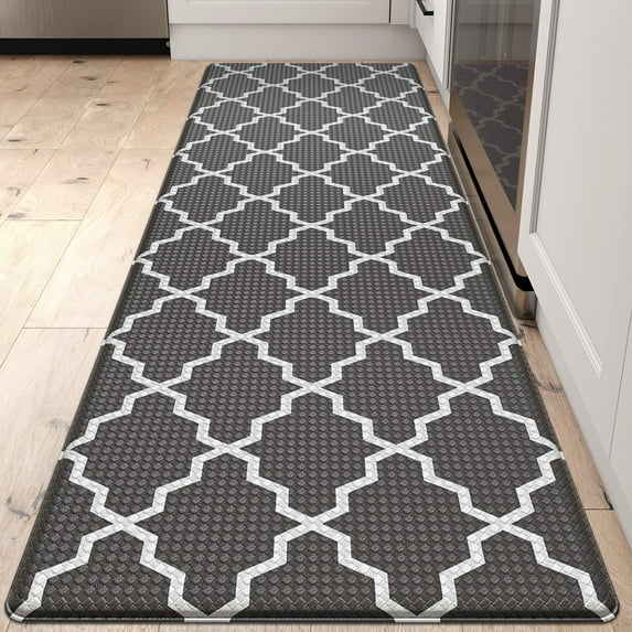 OEAKAY Kitchen Rugs and Mats, 17.7"x59" Anti Fatigue Runner Rug Waterproof Memory Rug Cushioned Standing Mat, Black