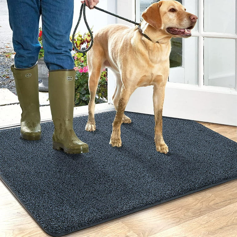 OEAKAY Large Doormat Entry Door Mat Indoor Rug Non Slip Soft Mats for  Entrance Low Profile for Front Mats Inside Entryway 35.5x59,Black Mixed  Blue 