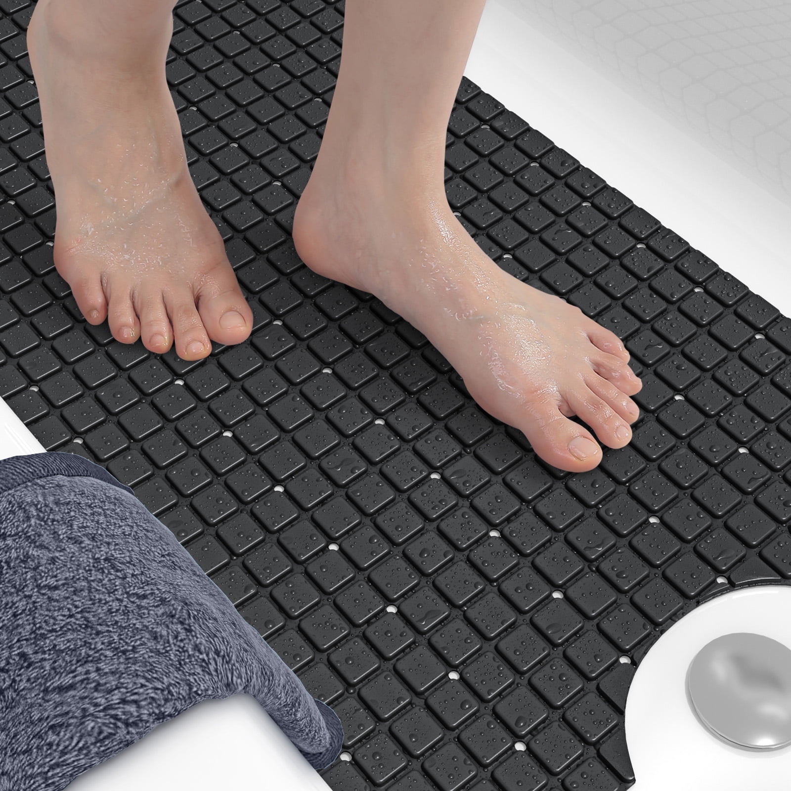 OEAKAY NonSlip Bath Tub Shower Mat Extra Long Bathtub Mats, Suction