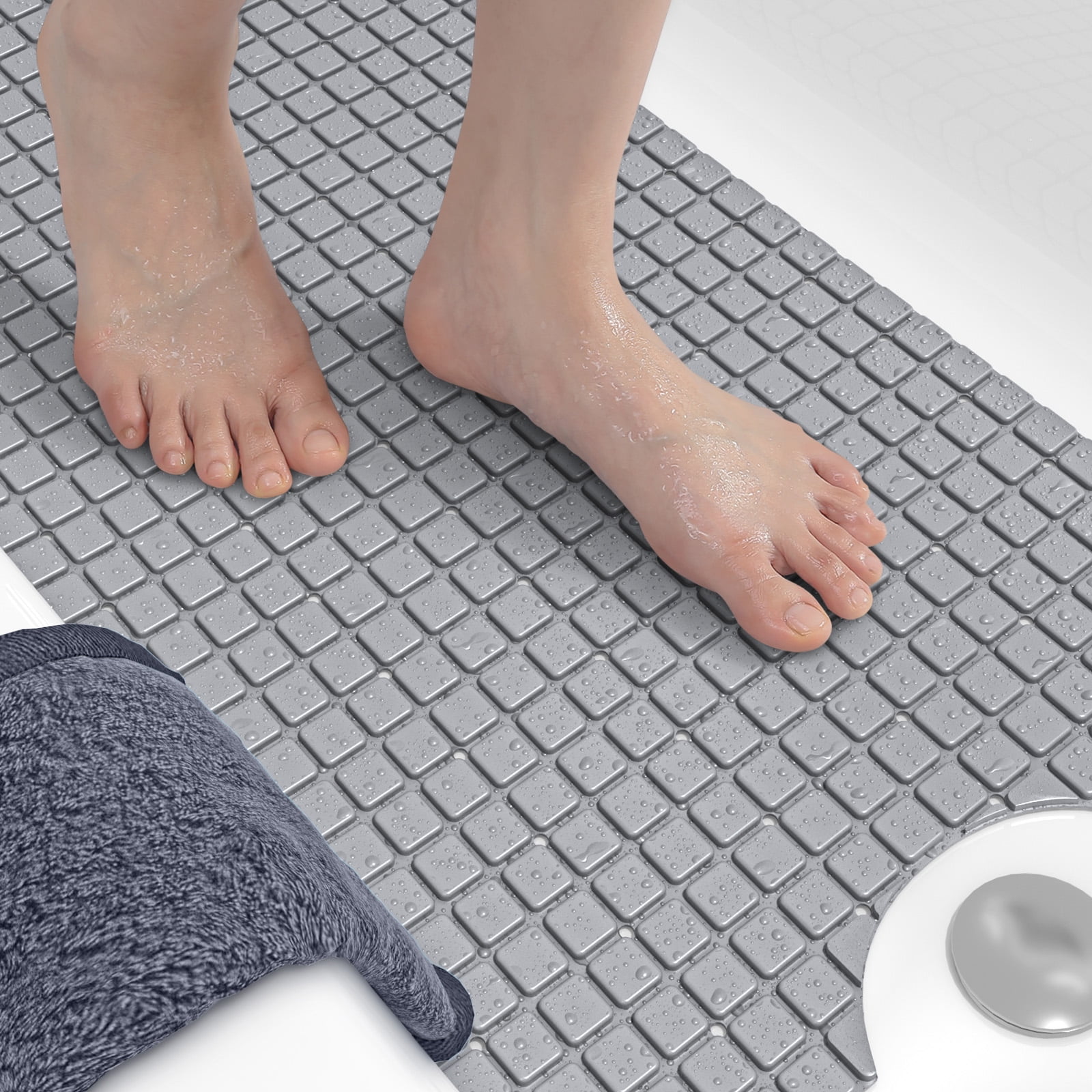 OEAKAY NonSlip Bath Tub Shower Mat Extra Long Bathtub Mats, Suction
