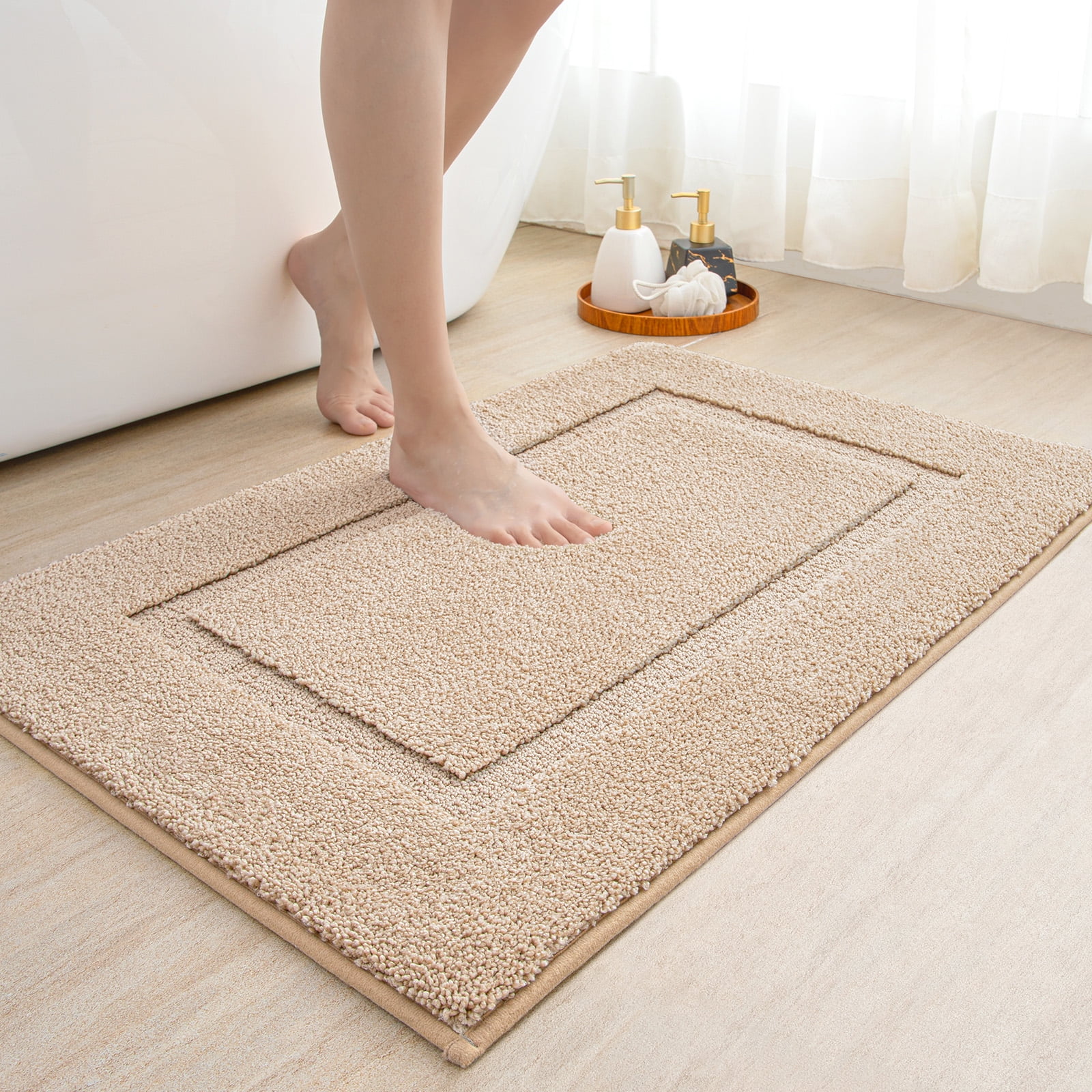 OEAKAY NonSlip Bathroom Rug Mat, Washable Bath Mat for Bathroom Floor, Ultra Absorbent Soft