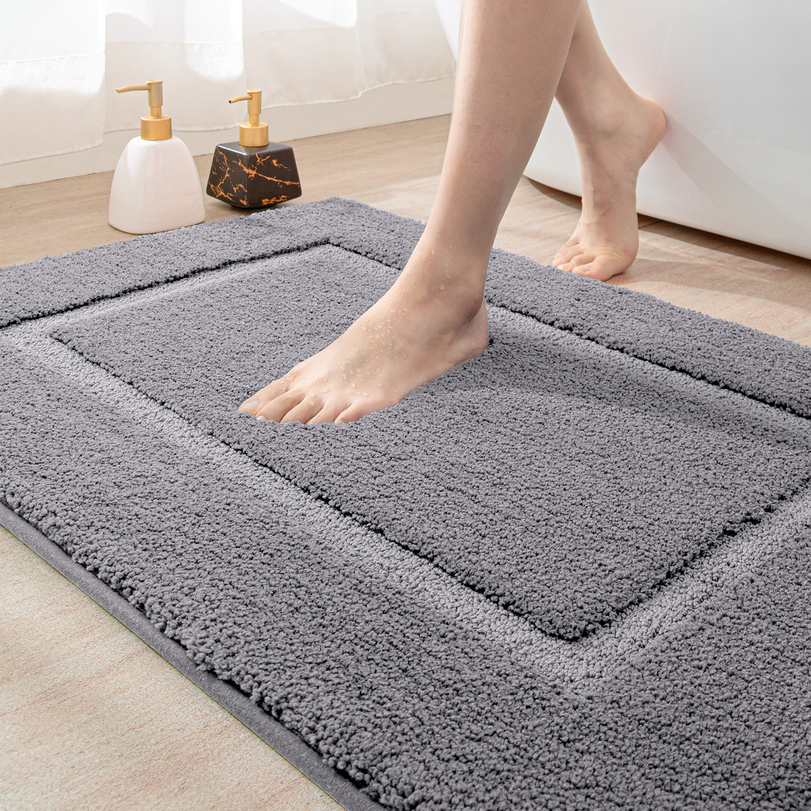 OEAKAY NonSlip Bathroom Rug Mat, Washable Bath Mat for Bathroom Floor