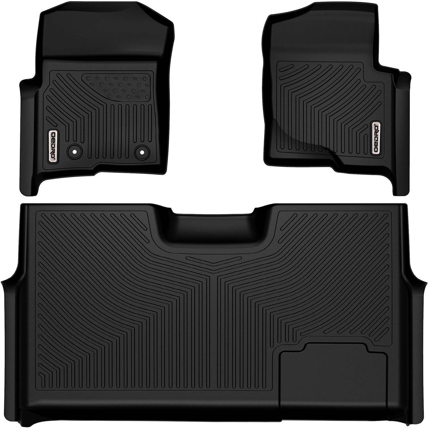 OEDRO Floor Mats for 20102014 Ford F150 F150 Super Crew Cab Black TPE