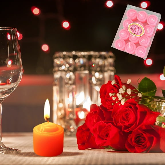 OEFNTAC 12 Pcs Floating Tea Light Candles 1.38in Diameter Mini Votive Paraffin White Wedding Pool Party Decoration