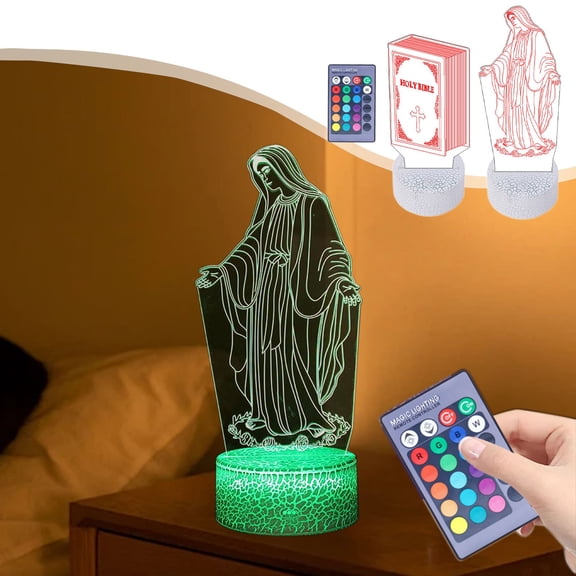 OEFNTAC 16 Color Remote Control Table Lamp Night Light Touch USB Acrylic 7.48x9.01x6.06in Bedroom Desk