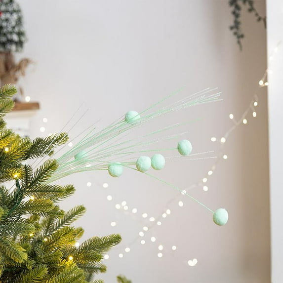 OEFNTAC 16in Candy-Color Foam Ball Christmas Picks, 3-Pack 40cm Red Green Blue Wicker for Tree Vase DIY Photo Prop, Reusable Holiday Decor Halloween Party