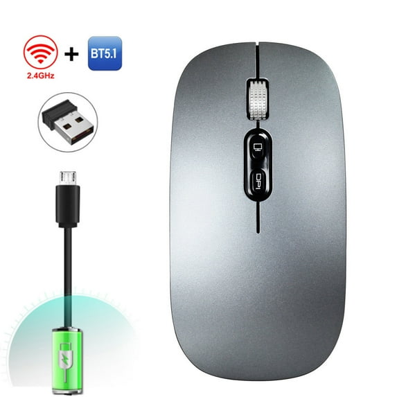 OEFNTAC 2.4GHz Wireless Mouse Computer Mouse Bluetooth Mouse Mode Gaming Mouse Wireless Optical USB Gaming Mouse 1600DPI Rechargeable Mute Mice