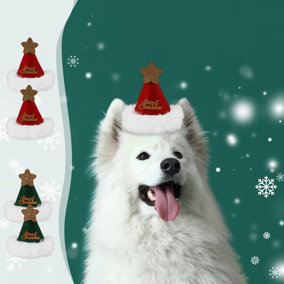 OEFNTAC 2PC Pet Pentagram Hat Medium Shiba Inu Teddy Plush Cute Christmas Dress Up Holiday Accessory Warm Knitted Kid Room Christmas Decorations