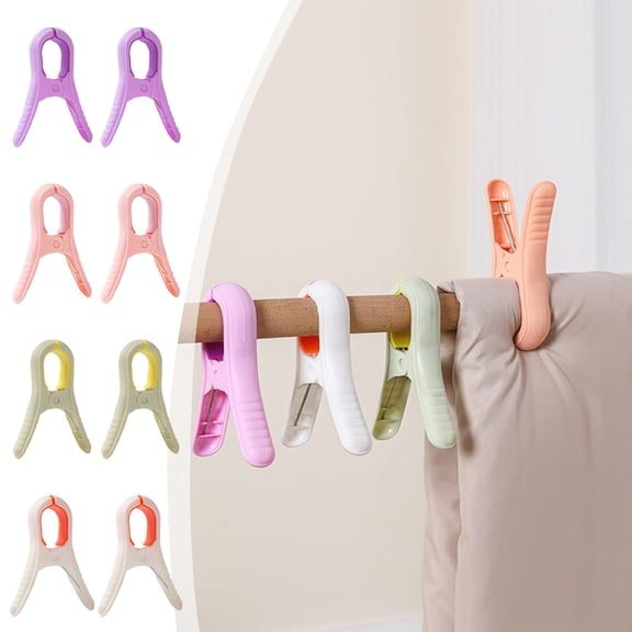OEFNTAC 2PCS Strong Windproof Plastic Clothespins Non Slip Large Clips Durable ABS Kitchen Office Home Multi Scenario Round Opening 5.12x3.15in Home and Kitchen
