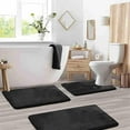 thumbnail image 1 of OEFNTAC 3-Piece Coral Velvet Bathroom Mat Set Absorbent Non-Slip Floor Mats Bath Rugs Sets Bathroom Mats Non Slip Shower Mat Toilet Lid Cover Set, 1 of 4