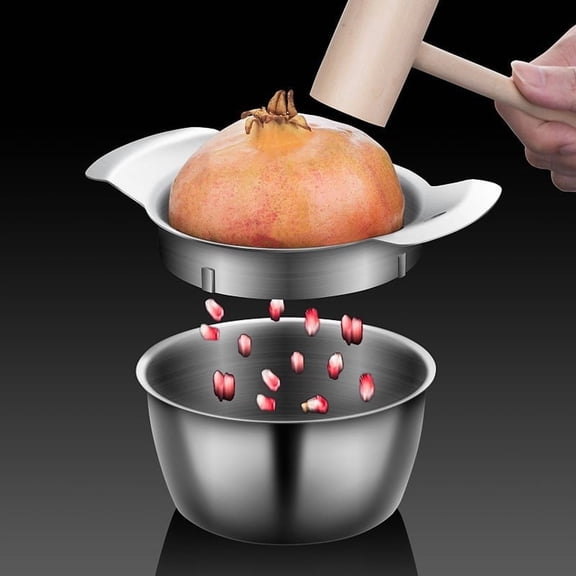 OEFNTAC 304 Stainless Steel Pomegranate Deseeder 3 in 1 Opener Cutter Seeding Spoon Tool Kitchen Gadget Fruit Separator Dishwasher Safe Rust Proof for Fast Easy Seed Removal