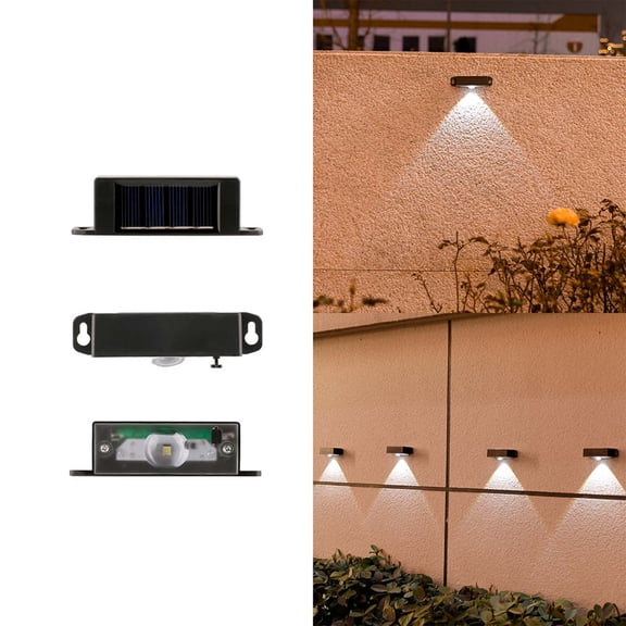 OEFNTAC 4PC Solar Powered Wall Washer Lamp Waterproof LED Outdoor Garden Villa Balcony Courtyard Landscape Decorative Lighting Security Lights Home Decor