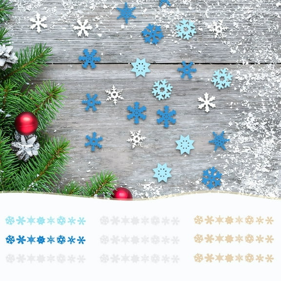 OEFNTAC 50PC White Snowflake Christmas Tree Decoration Glitter Plastic Various Patterns Hanging Ornament Wreath Indoor Outdoor Winter Party Table Birthday Christmas Decorations
