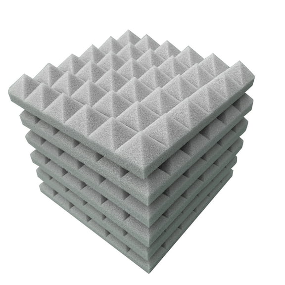 OEFNTAC 6PC Acoustic Foam Stop Absorption Sponge KTV Soundproof Wall Panels High-Density Sound Insulation Noise Control Studio for Home Meeting Instrument Piano Drum Room Recording 11.8x11.8x1.97in