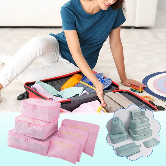 OEFNTAC 6PC Travel Packing Cubes Set Lightweight Luggage Organizers for Clothes Toiletries