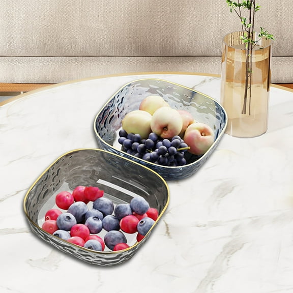 OEFNTAC 9.4 Inch Clear Plastic Serving Tray Divided Compartment Platter for Snacks Fruits Vegetables Nuts