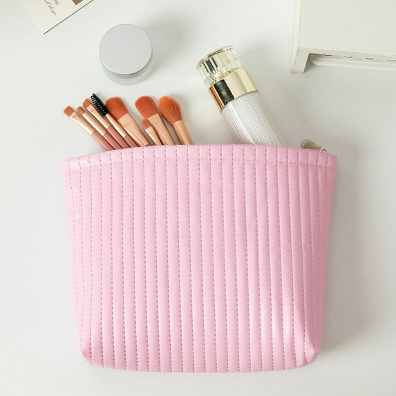 OEFNTAC A Hand-take Waterproof Bag Knitted Bag Striped Color-blocked Cosmetic Bag Cosmetic Bag Portable Cosmetic Bag Ins-style Pencil Case