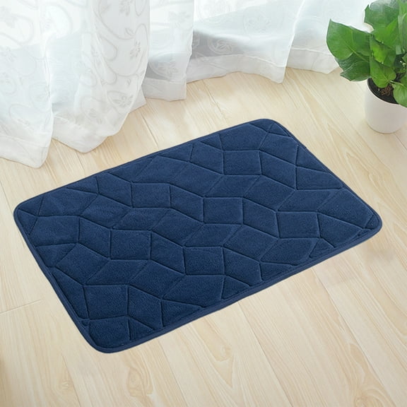 OEFNTAC Absorbent Bathroom Foam Floor Mat Non-Slip Toilet Entry Doorway Dry Foot Mat Washable Double-Layer Indoor Outdoor Entry Rug for Home Office 15.74x23.62in