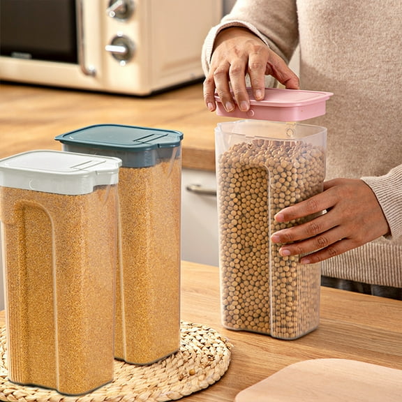 OEFNTAC Airtight Cereal Storage Container Clear Kitchen Food Organizer Leakproof Stackable for Grain Sugar Flour Rice Snacks 9.25x5.12in Home and Kitchen