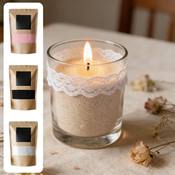 OEFNTAC Aromatherapy Scented Sand Pearl Wax Candle Kit DIY Refillable Clean Burn Home Relaxation Soothing Long-Lasting Decor Gift Creative Fragrant Set Decorative Jar 9.1x13in 1kg