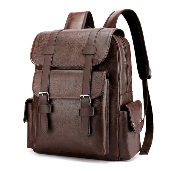 OEFNTAC Backpack Leather Laptop Backpack for Men Work Business Travel Office Backpack Casual Computer Backpack Fits Notebook 15.6 Inch Multipurpose Backpack