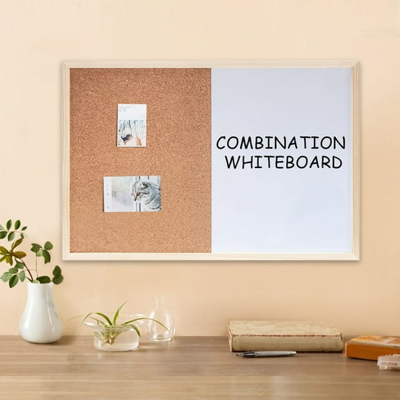 OEFNTAC Bulletin Board Magnetic Whiteboard and Cork Bulletin Board Combination for Office Home and School Use Cork Board for Office 16x12 In