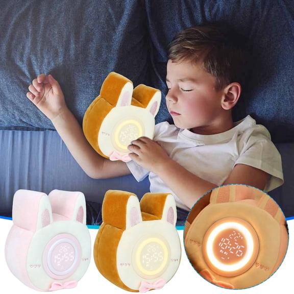 OEFNTAC Cake Alarm Light Multifunctional Learning Alarm Clock Silent USB Charging Kid's Bedroom Sleeping Night Light Adjustable Volume Vibration Eye Protection Temperature Display