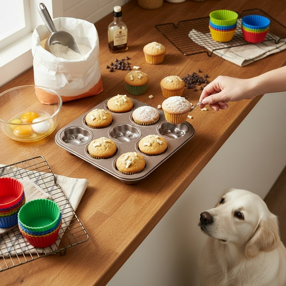 OEFNTAC Carbon Steel 9PC Cake Baking Tray Set Nonstick Thickened Oven Pan Shaped Bakeware for Home Kitchen 10.6x10.6in