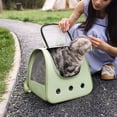 thumbnail image 1 of OEFNTAC Cat Backpack Foldable Breathable Pet Carrier Portable Large Capacity Mesh Window Adjustable Straps for Walking Hiking 13.78x11.81in Home and Kitchen, 1 of 6