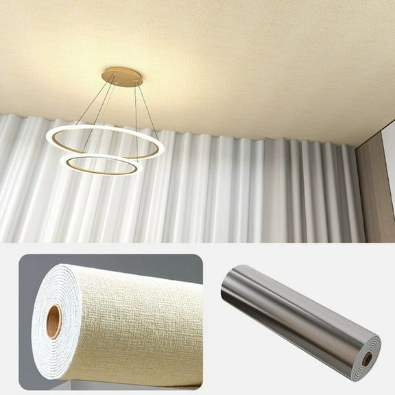 OEFNTAC Ceiling Wallpaper Wall Decor Self-Adhesive Waterproof Ceiling Wallpaper 10M Roll Soundproof DIY Wall Decor for Bathroom Kitchen Living Room Bedroom Easy Install Peel and Stick Ceiling