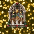 thumbnail image 1 of OEFNTAC Christmas Cathedral Pendant Decorative Nativity Scene Religious Hanging Ornament Home Holiday Blessing Party Family Gathering Durable Easy Setup Versatile Display 3.94x5.91in, 1 of 1