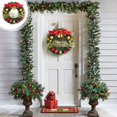 thumbnail image 1 of OEFNTAC Christmas Decor Artificial Christmas Wreath for Front Door 30x30cm Red PVC Holiday Decor Indoor Outdoor Xmas Garland, 1 of 7