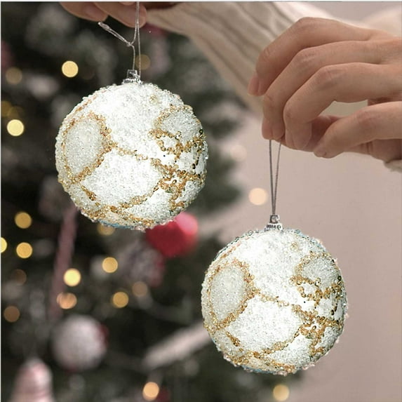 OEFNTAC Christmas Decorations Christmas Decor Christmas Ball 8cm Christmas Tree Foam Ball Pendant Christmas Decorations Pearl Hanging Ball Colored Ball Multi-color Available 8x8x8cm Fashion