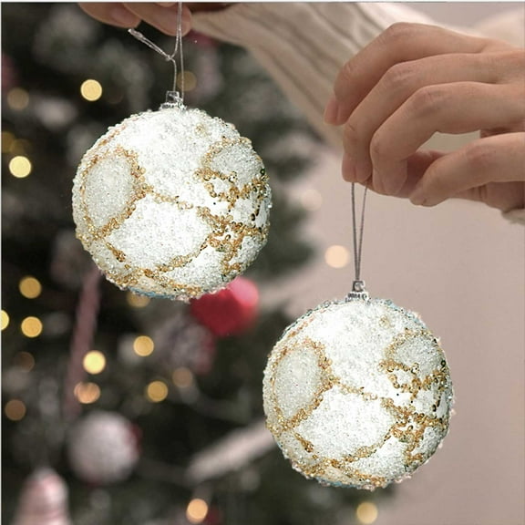 OEFNTAC Christmas Decorations Christmas Decor Christmas Ball 8cm Christmas Tree Foam Ball Pendant Christmas Decorations Pearl Hanging Ball Colored Ball Multi-color Available 8x8x8cm Fashion