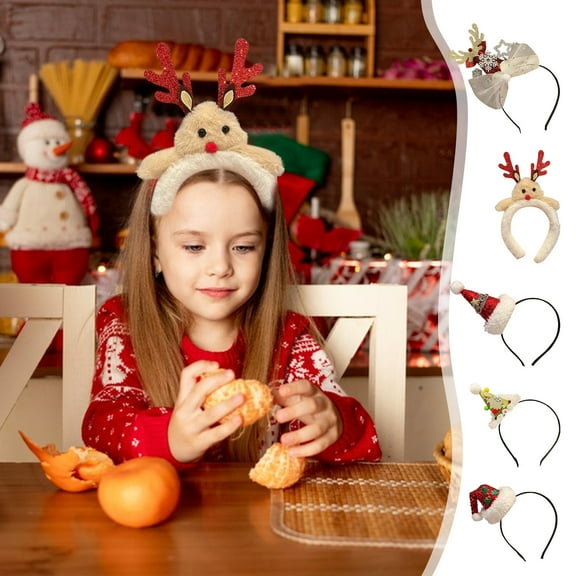 OEFNTAC Christmas Hair Bands For Kids Hair Accessories Hair Clips Holiday Gifts Antler Hair Clips Party Dress Up Headbands For Holiday Party Celebrations Xmas Decorations