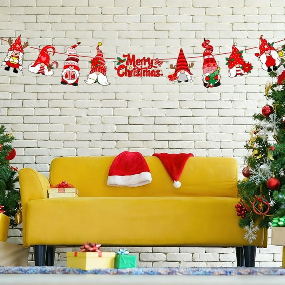 OEFNTAC Christmas Party Banner Colorful Paper Garland Hanging Decor Festive Wall Living Room Window Store School Family Theme Event Letter String Flag Decoration 7.87x6.3in