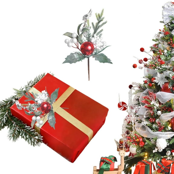 OEFNTAC Christmas Simulation Cuttings Berry Red Fruit Flower Arrangement Plastic Holiday Table Centerpiece Scene Decor