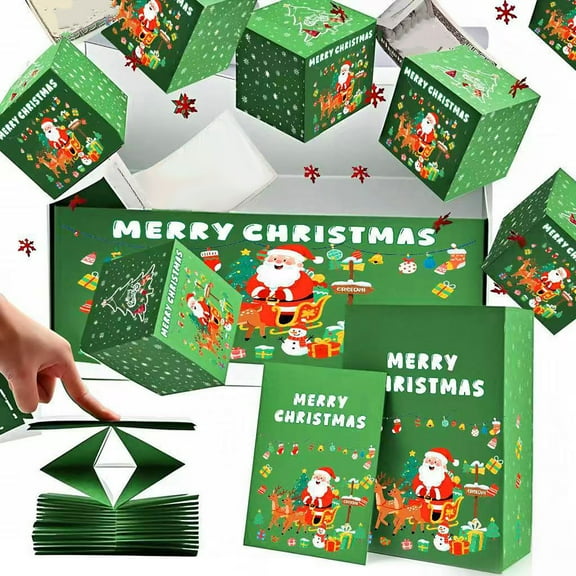 OEFNTAC Christmas Surprise Gift Pop Up Merry Red Envelope Bouncing Box Creative Romantic Present Party Exploding Jumpbox Family Party Fun Holiday Gift Easy Setup Decoration Box